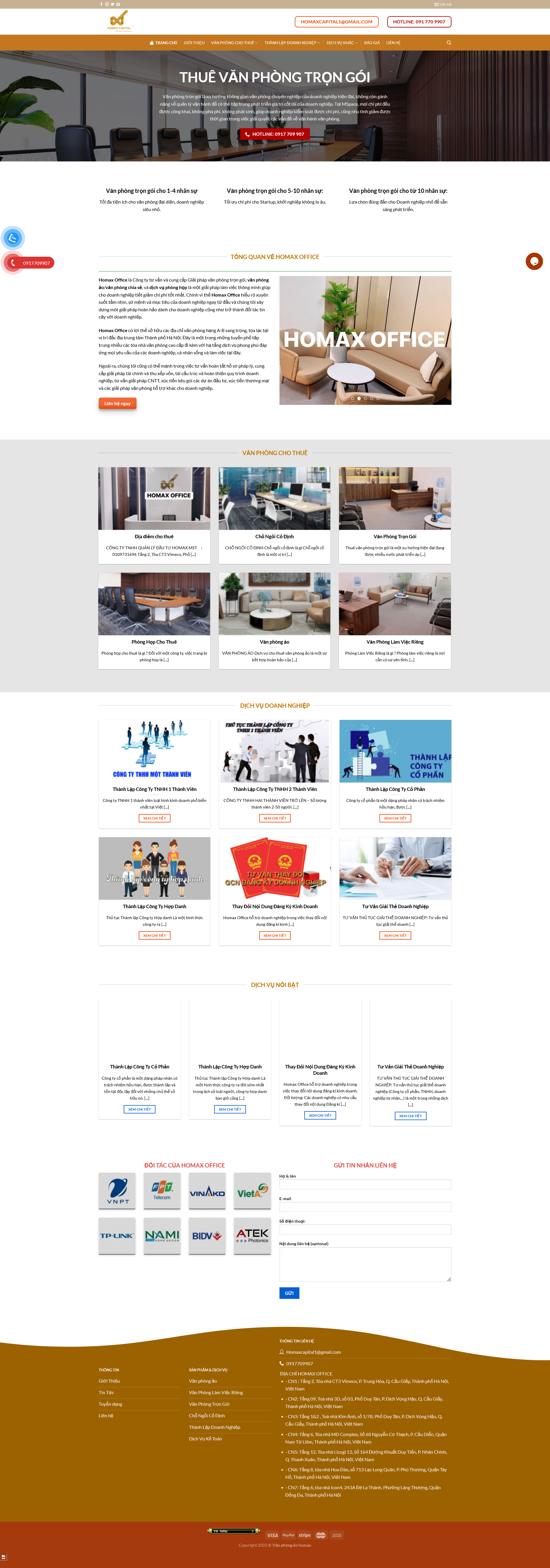 Thiết kế web thuê văn phòng hà nội vanphongaohomax.vn