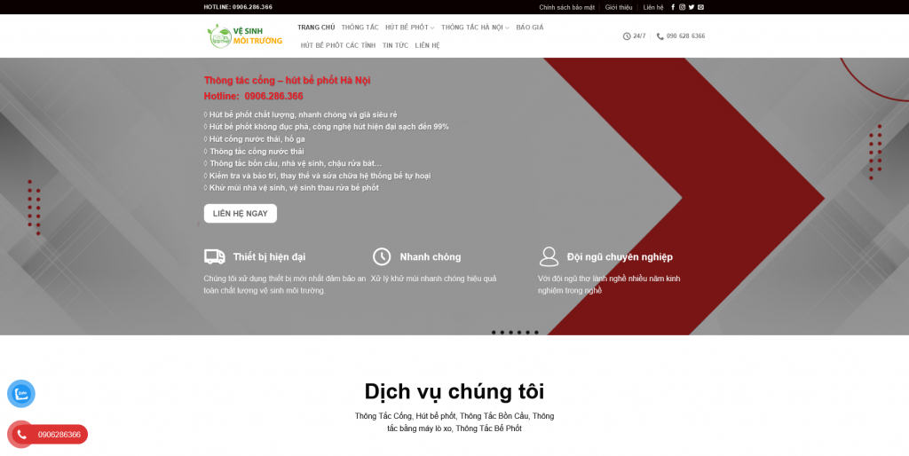 Thiết kế web congtyvesinhmoitruong.com