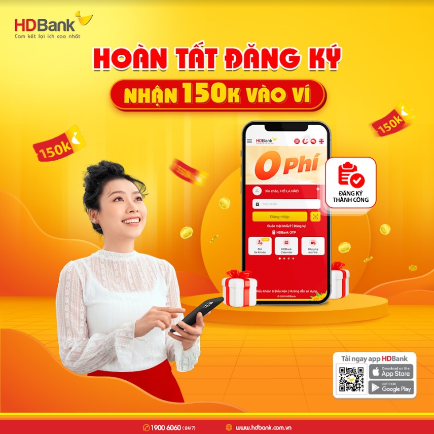 nhận 150k khi đăng kí hdbank